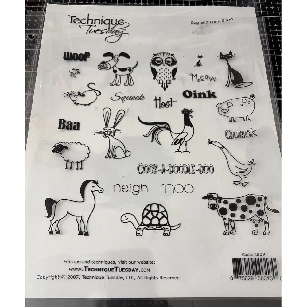 Technique Tuesday Dog & Pony Show Photopolymer Clear Stamp Set Farm Animal ISDP